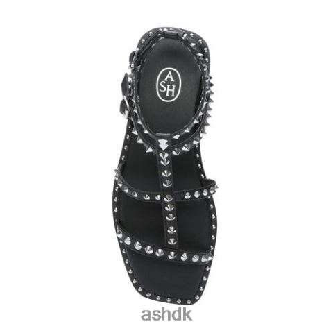 maeva flad sandal med firkantet tå med nitter sort Kvinder 2R26T72 ASH sandaler