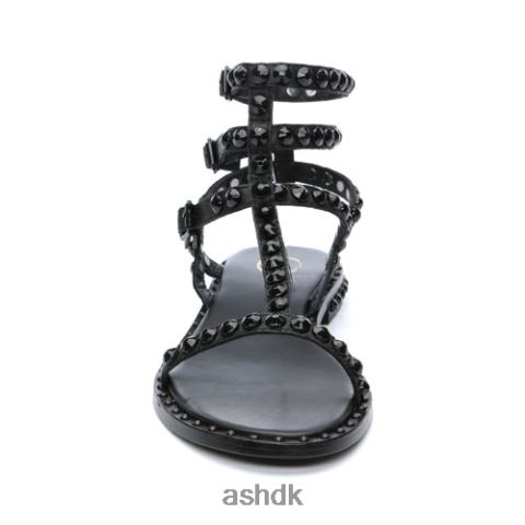 spil en flad sandal med tonal besat sort Kvinder 2R26T57 ASH sandaler