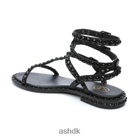 spil en flad sandal med tonal besat sort Kvinder 2R26T57 ASH sandaler