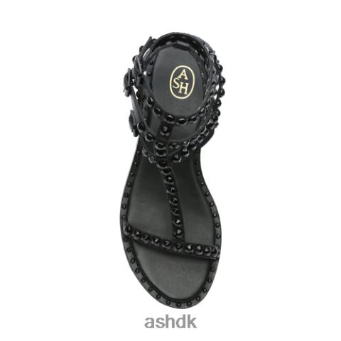 spil en flad sandal med tonal besat sort Kvinder 2R26T57 ASH sandaler