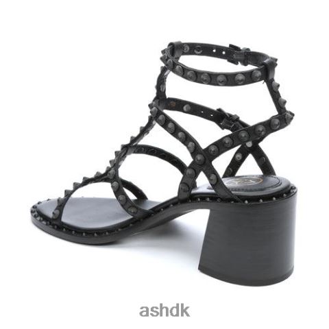 jen bis selvbesat blokhæl sandal sort Kvinder 2R26T70 ASH sandaler