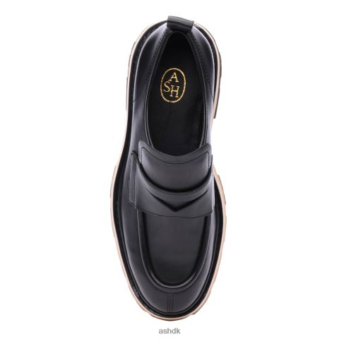 genial bis platform penny loafer talkum/sort Kvinder 2R26T1 ASH loafers