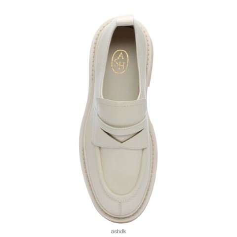 genial bis platform penny loafer talkum/sort Kvinder 2R26T1 ASH loafers