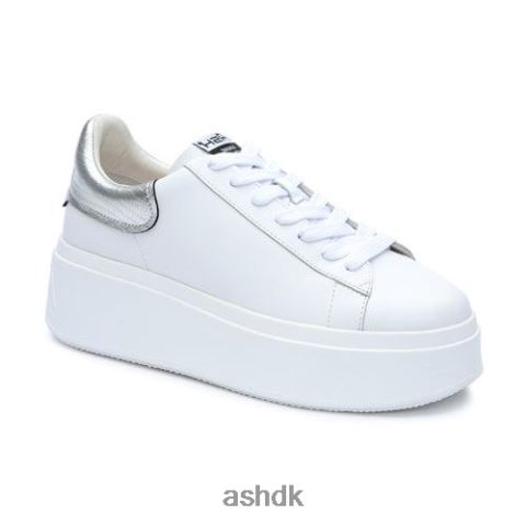 moby metallic platform sneaker hvid/sølv Kvinder 2R26T24 ASH sneakers