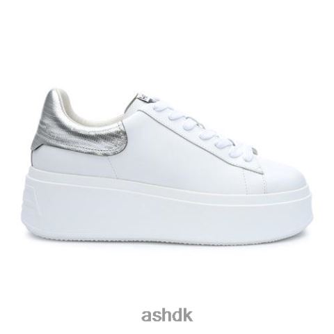 moby metallic platform sneaker hvid/sølv Kvinder 2R26T24 ASH sneakers