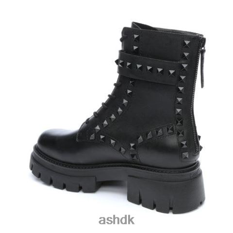 lucas studs nitter combat boot sort Kvinder 2R26T88 ASH støvler
